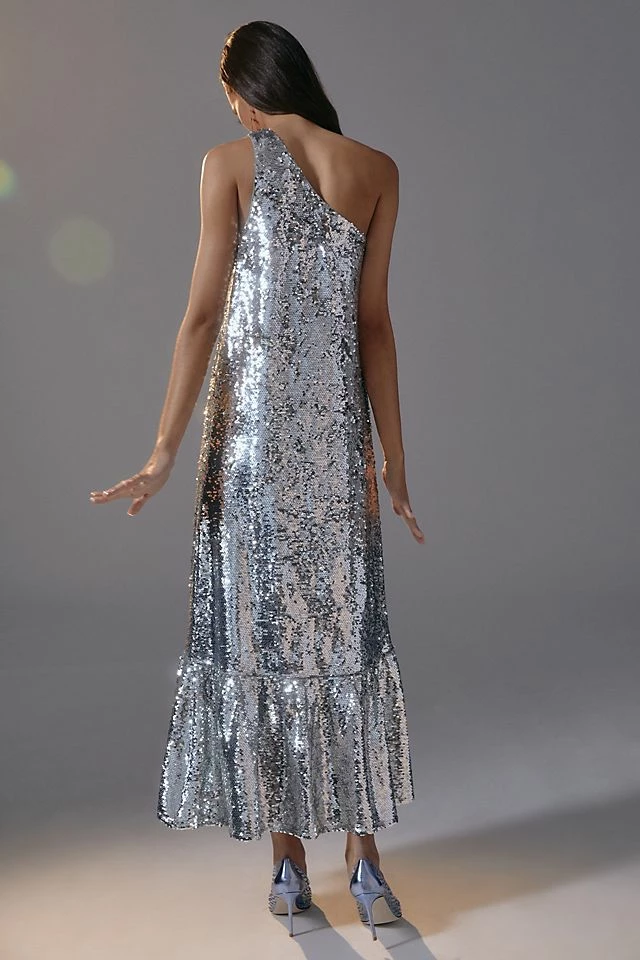 Top 10 ???? Maeve One-Shoulder Sequin ???? Dress BLACK ???? - Image 2