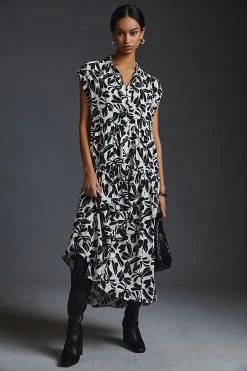 Top 10 ✨ By Anthropologie Tiered ???? Shirt ???? Dress BLACK & WHITE ????