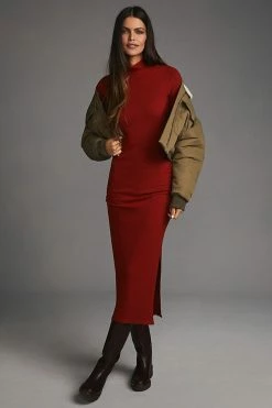 Best reviews of ???? Sundry Turtleneck Midi ???? Dress WINE ????