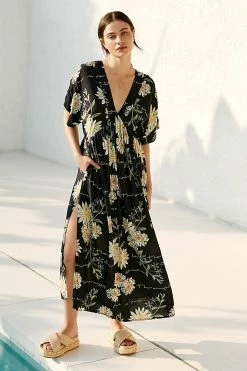 Best Pirce ???? Malai Alive Bloom Shona Maxi ???? Dress BLACK ✔️