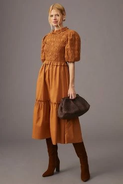 Brand new ???? Moon River Smocked Puff-Sleeve ???? Dress HONEY ????