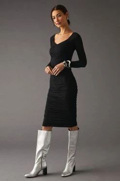 Cheap ???? Velvet By Graham & Spencer Tori Ruched ???? Dress BLACK ????