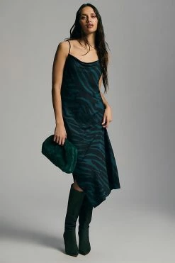 Best Sale ⭐ Cloth & Stone Cowl-Neck Slip ???? Dress DARK BLUE ????