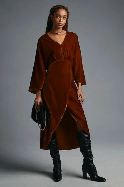 Discount ⭐ Let Me Be Asymmetrical Velvet ???? Dress GOLD ????