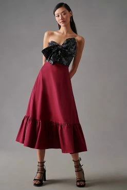 Best reviews of ⌛ Hutch Sequin Bow ???? Dress WINE ❤️