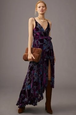 Top 10 ???? Hutch Bare Velvet Wrap ???? Dress PLUM ????