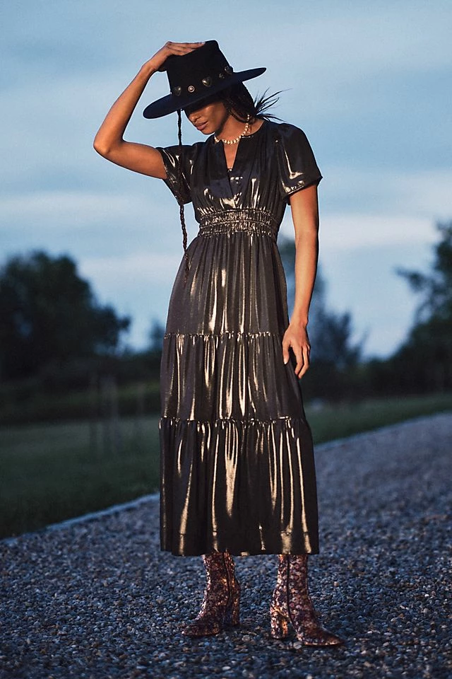 Best deal ???? The Somerset Collection By Anthropologie The Somerset Maxi ???? Dress: Shine Edition CARBON ???? - Image 6