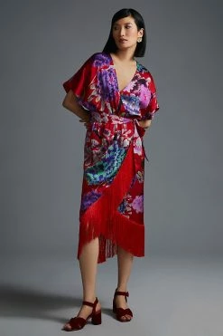 Wholesale ???? Delfi Collective Fringed ???? Dress RED MOTIF ⌛