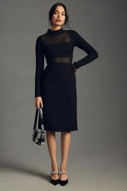 Deals ⭐ Maeve Sheer Side-Slit ???? Dress BLACK ????