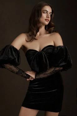 Outlet ???? Ronny Kobo Corin Velvet ???? Dress BLACK ????