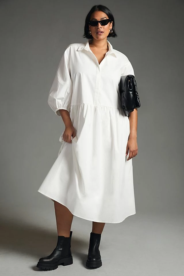 New ???? Mare Mare X Anthropologie ???? Shirt ???? Dress WHITE ???? - Image 5