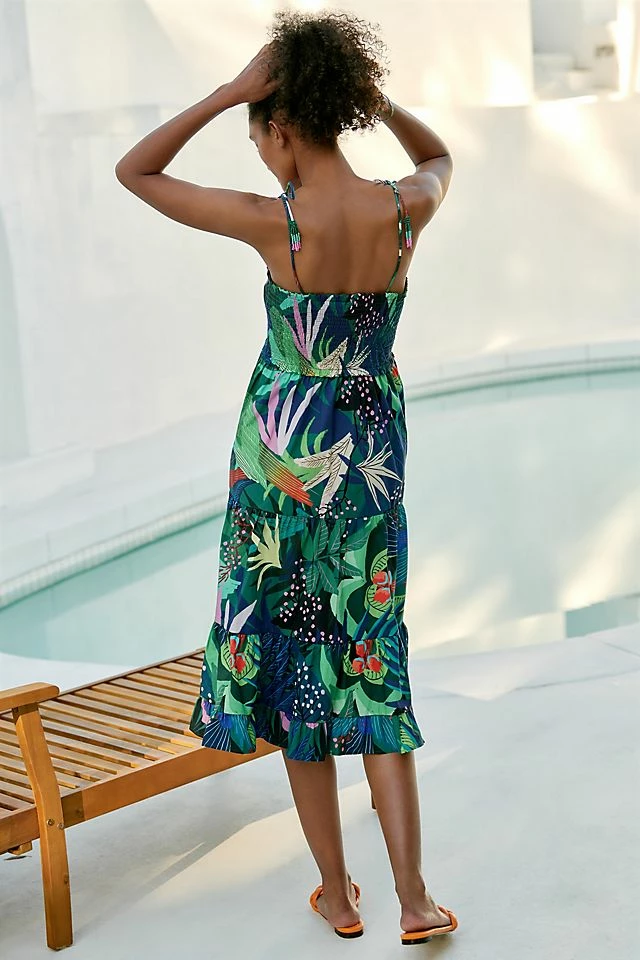 Coupon ???? Farm Rio Tasseled Cover-Up ???? Dress BLUE MOTIF ???? - Image 4