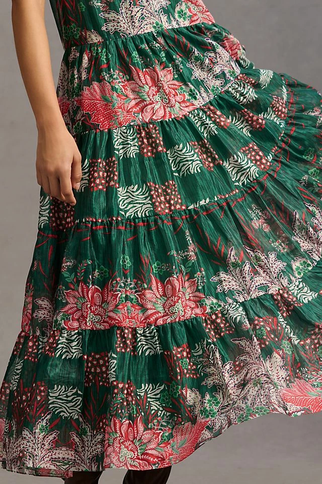 Best reviews of ✔️ Bhanuni By Jyoti Bhanuni Jyoti Tiered Short-Sleeve ???? Dress GREEN ???? - Image 5