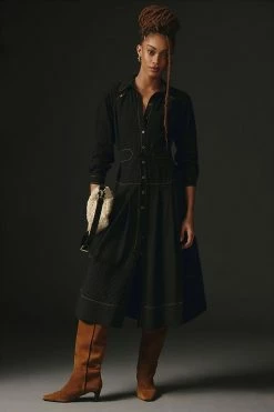 Buy ???? By Anthropologie Cutout ???? Shirt ???? Dress BLACK ????